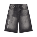 Men’s Vintage Wash Wide Leg Denim Shorts