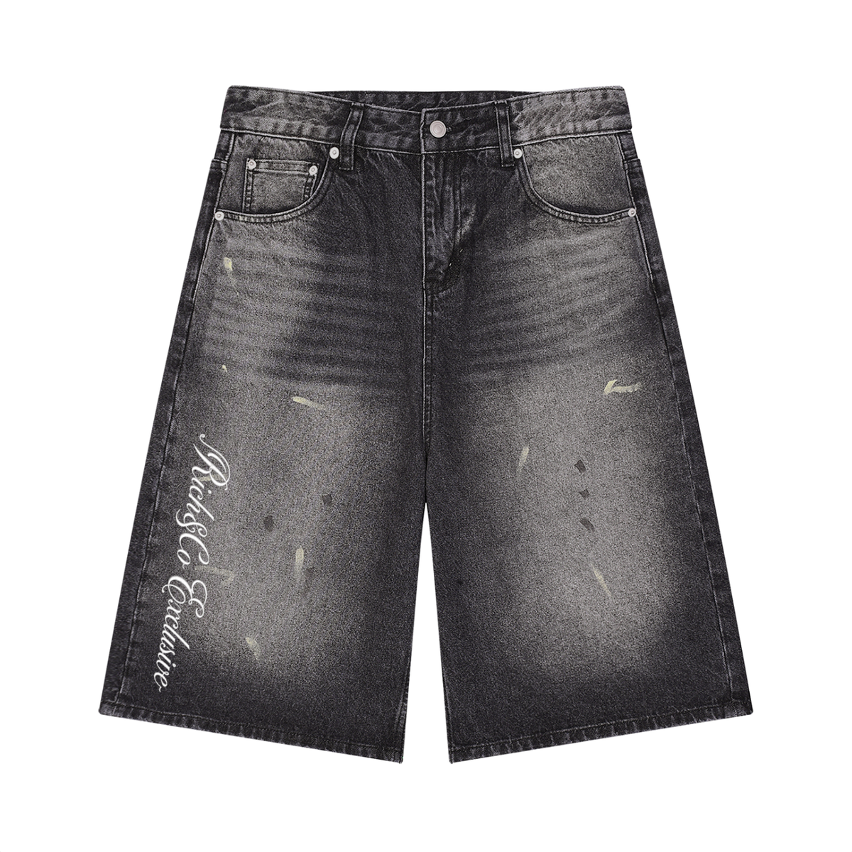 Men’s Vintage Wash Wide Leg Denim Shorts